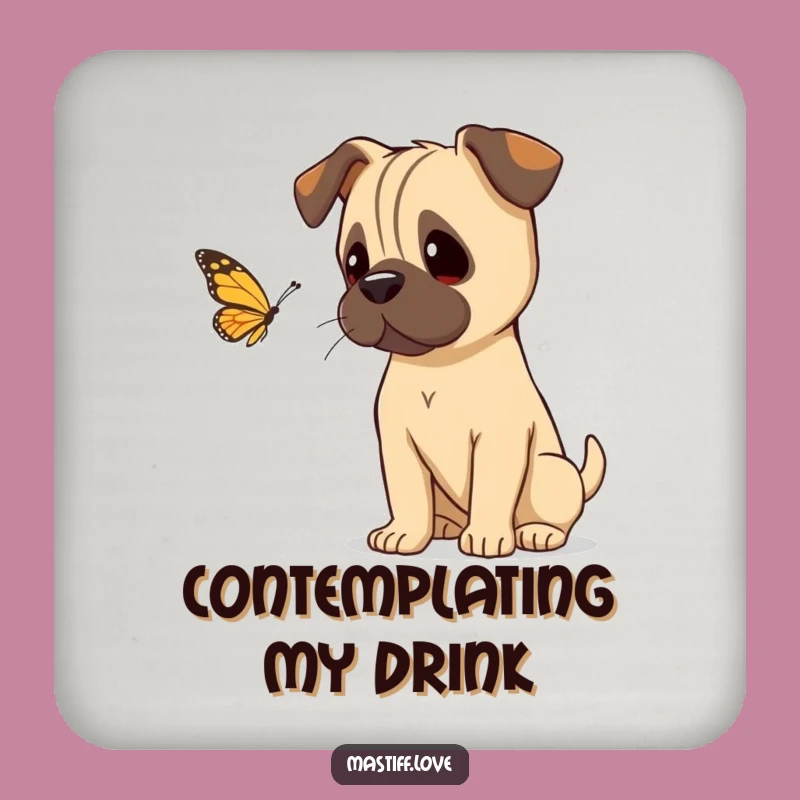 Funny Mastiff Curious Coasters - Head Tilt - Table Protection