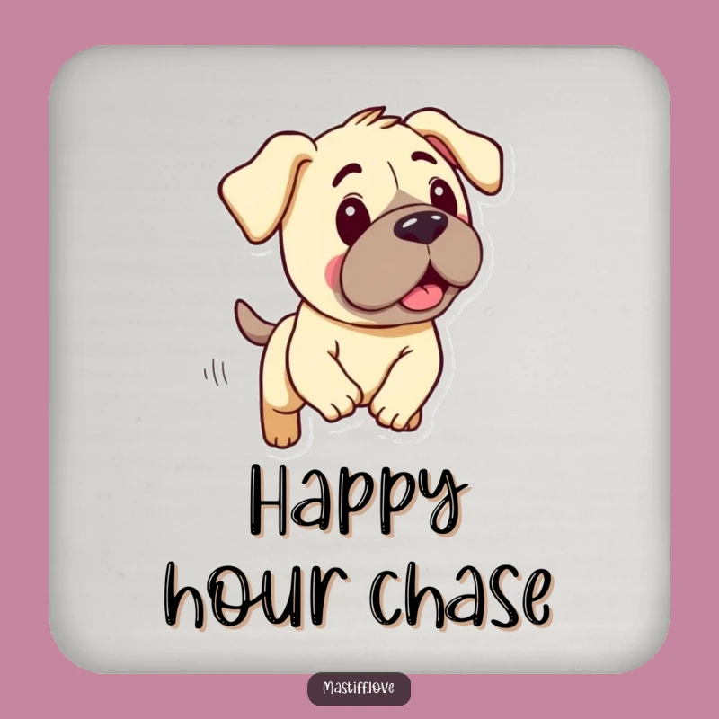 Funny Mastiff Coaster: Kawaii Droopy Dog Chase Protector