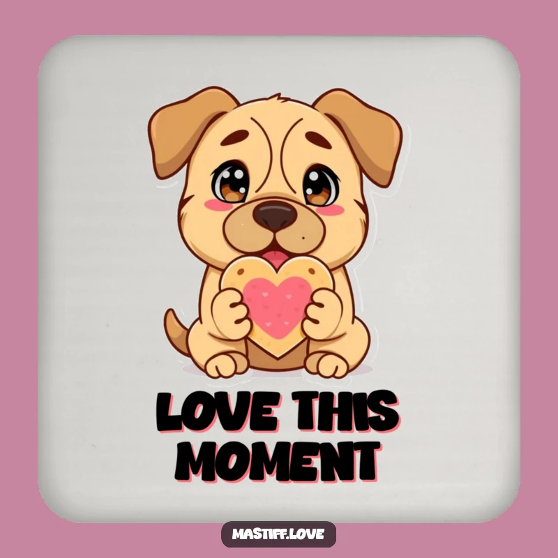 Funny Mastiff Heart Cookie Coaster: Protect Surfaces with Dog Charm, Gift
