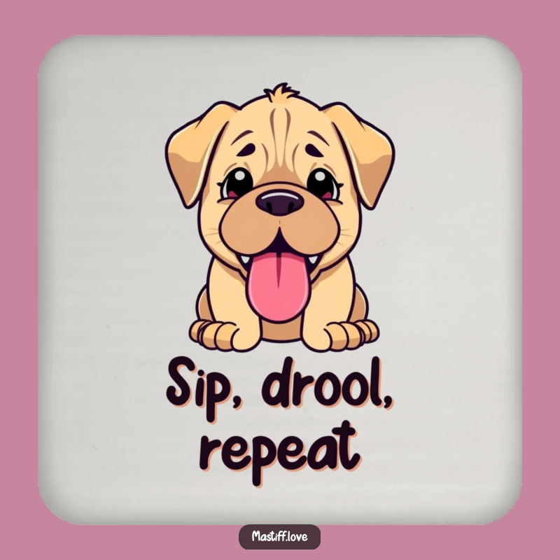 Funny Kawaii Mastiff Coaster: Puppy Protection, Perfect Humorous Home Gift