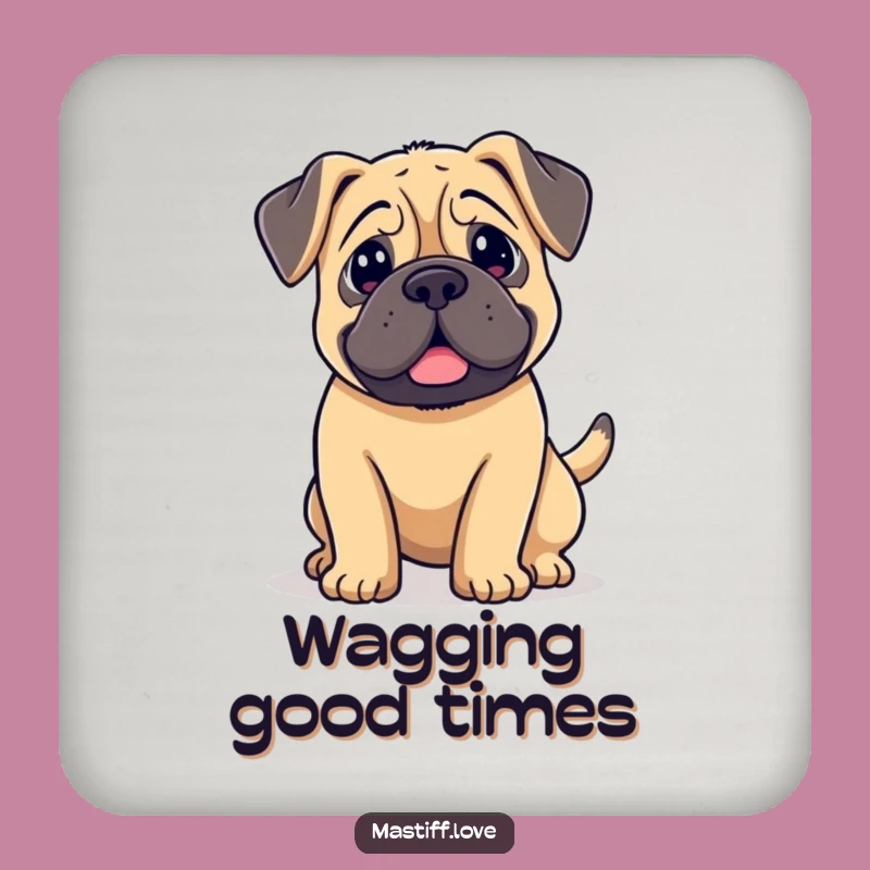 Funny Kawaii Mastiff Coaster: Wagging Tail Protection, Perfect Home Gift