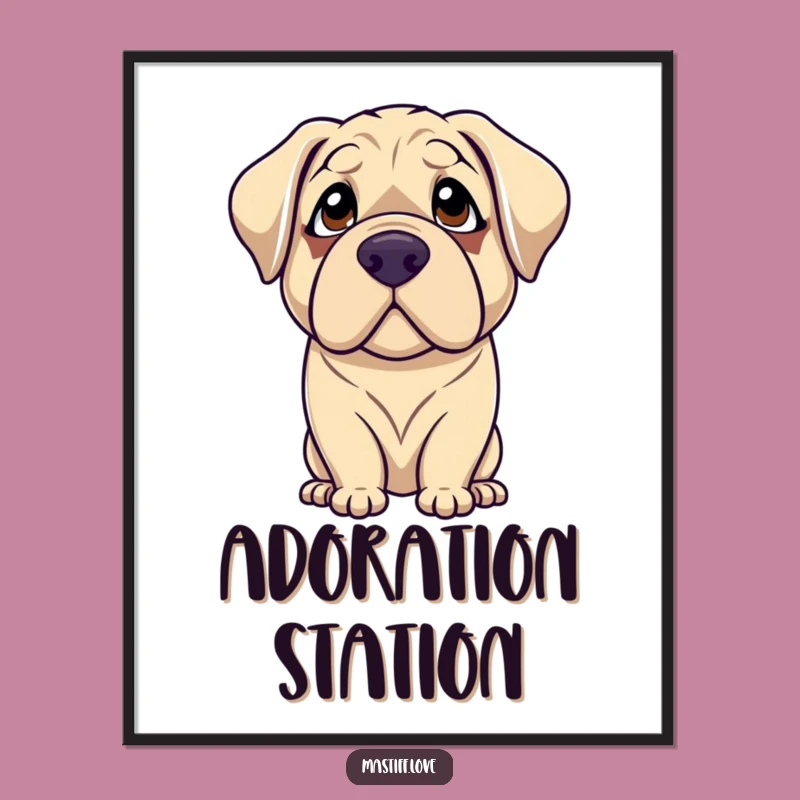 Funny Mastiff Adoring Art Print: Gentle Giant's Love for Wall Decor