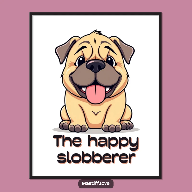 Funny Mastiff Smile Art Print: Goofy & Hilarious Wall Decor for Dog Lovers