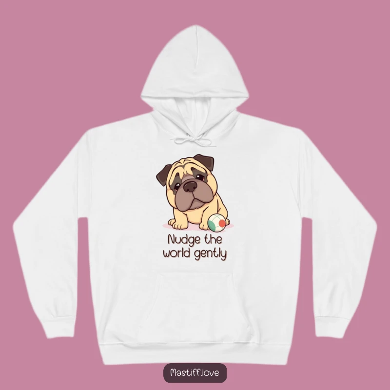 Funny Kawaii Mastiff Hoodie: Cozy Jowls, Gentle Nudge, Warm Funny Gift