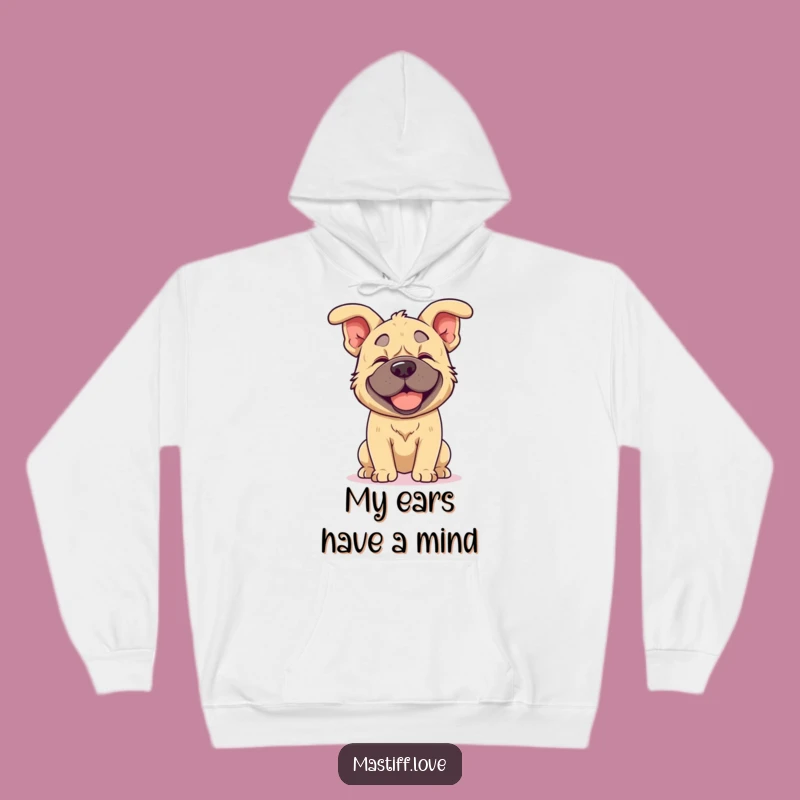 Funny Kawaii Mastiff Hoodie: Floppy Ear Fun, Cozy Joy, Warm Funny Gift