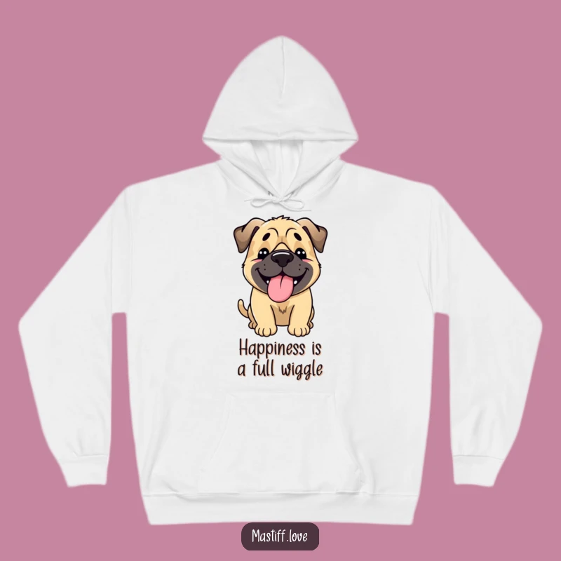 Funny Happy Mastiff Hoodie: Cozy Tongue Lolling Dog Wagging Gift
