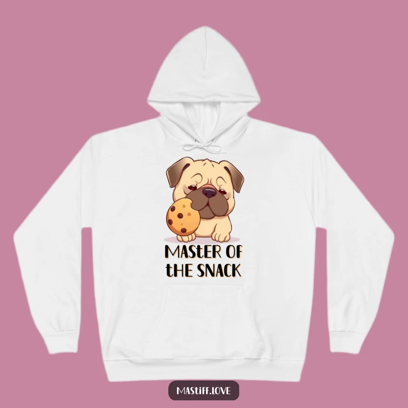 Funny Kawaii Mastiff Hoodie: Balancing Cookie Pup, Perfect Cozy Gift