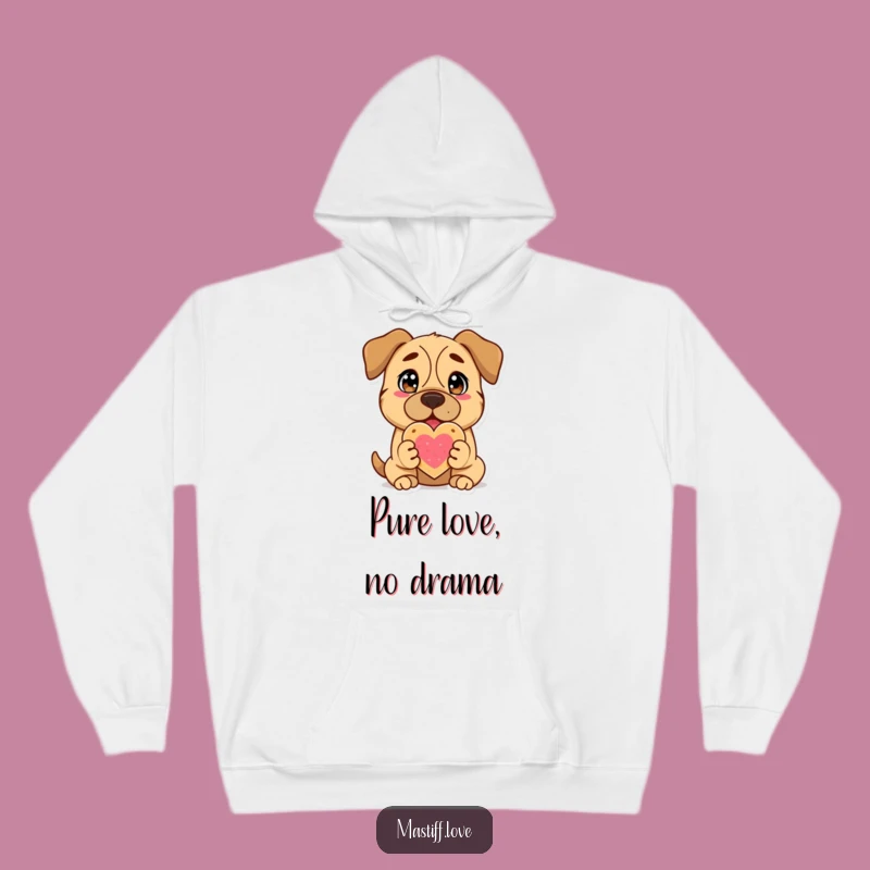 Cozy Funny Mastiff Heart Cookie Hoodie: Warm Dog Lover Apparel, Great Funny Gift