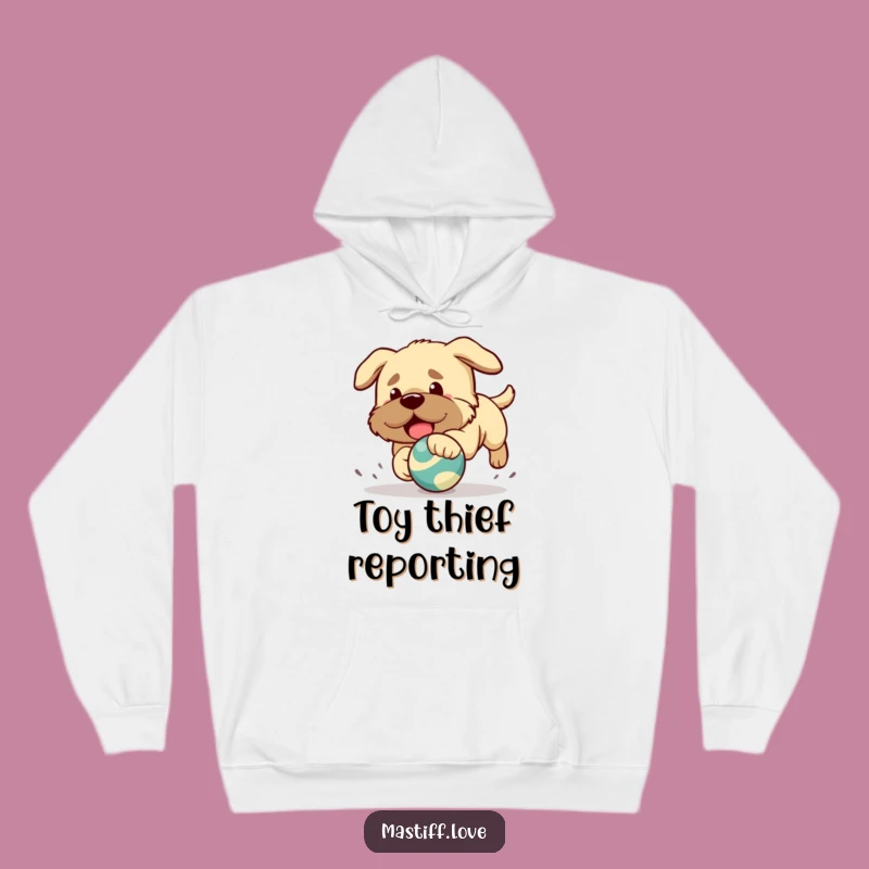 Cozy Funny Mastiff Hoodie: Kawaii Puppy Playtime Comfort, Gift Idea