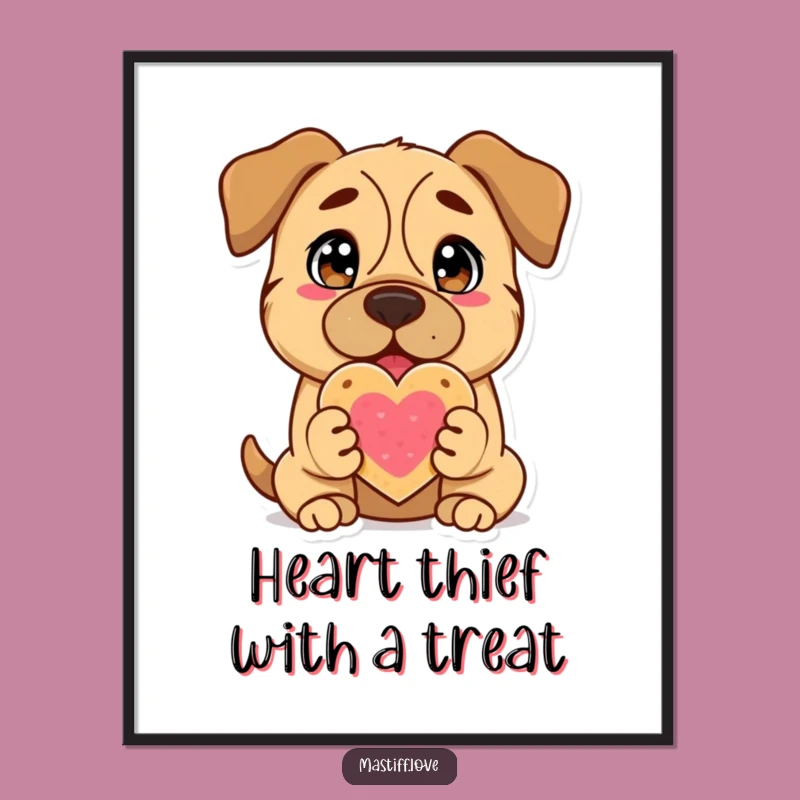 Free Printable Mastiff Cookie Art: Funny Dog Lover Downloadable Wall Art