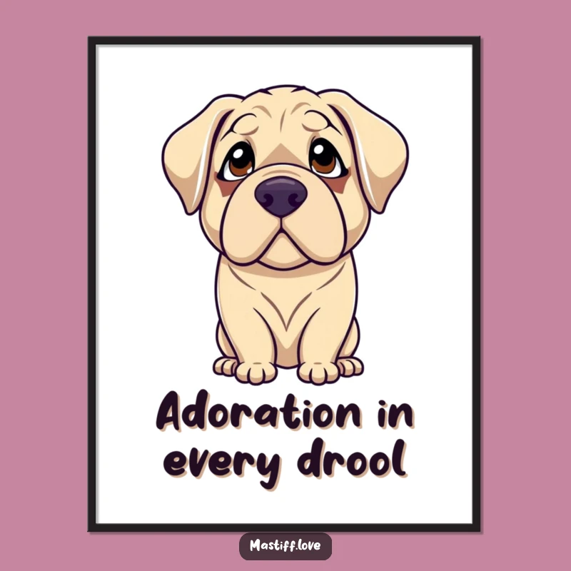 Free Printable Wall Art: Adoring Mastiff's Gentle Gaze, Funny Dog Downloadable Decor