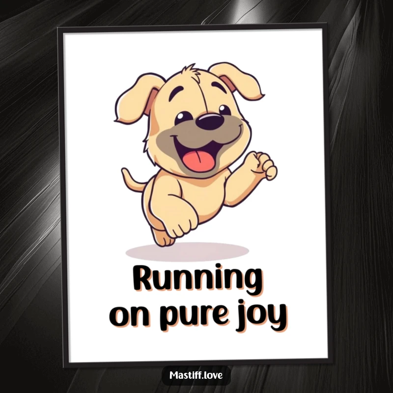 Funny Free Printable Wall Art: A mastiff pants contentedly, tongue out, radiating happiness after a spirited run.