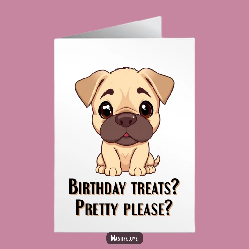 Free Printable Birthday Card: Curious Mastiff Puppy, Heartmelting Funny Gift