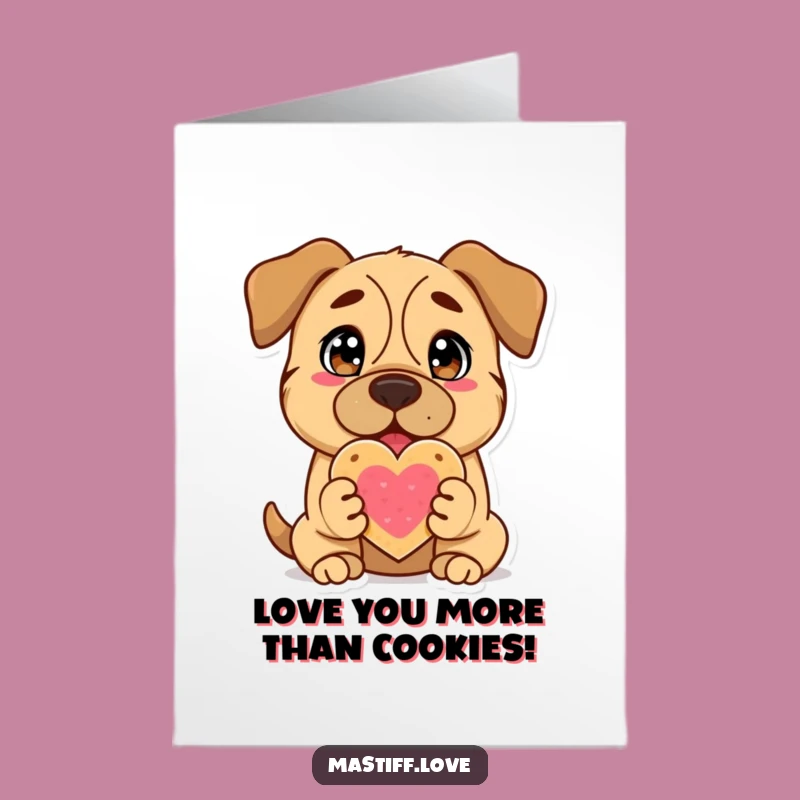 Free Printable Birthday Mastiff Cookie Card: Funny Dog Lover Downloadable Gift