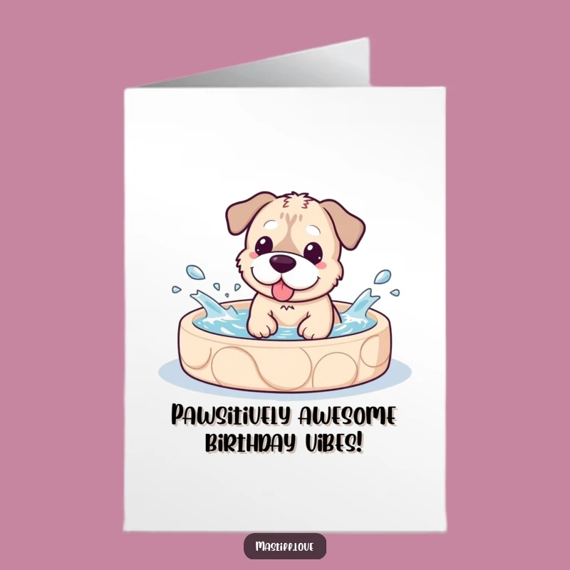 Kawaii Mastiff Birthday Card Free Printable: Splashy Fun Downloadable Gift for Dog Lovers!