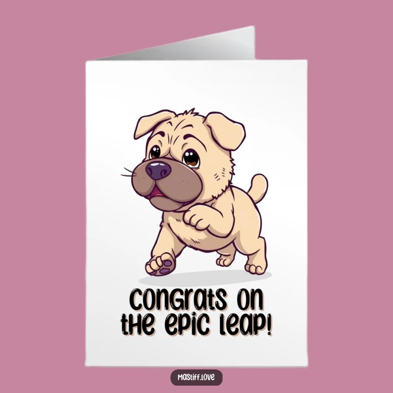 Free Printable Clumsy Mastiff Congrats Card - Adorable Hop Downloadable Achievement