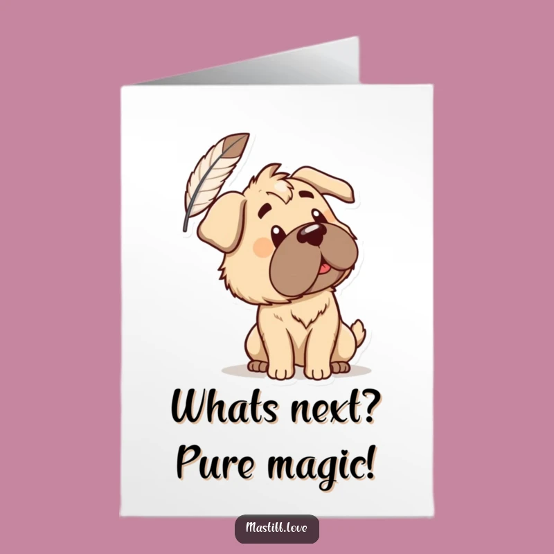 Free Printable Mastiff Congrats Card: Pondering Success with Humor
