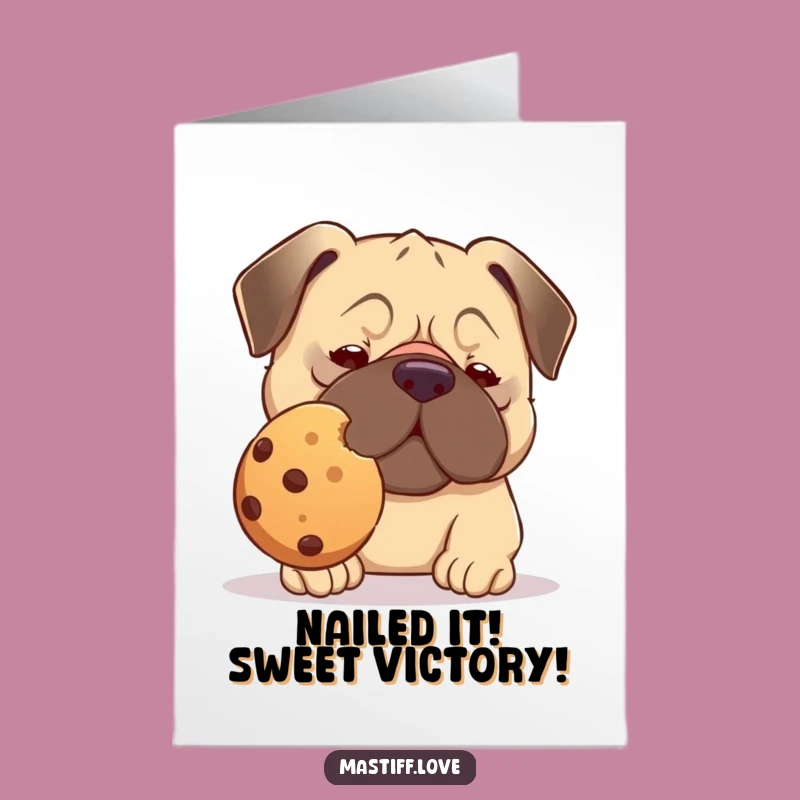 Free Printable Congrats Card: Adorable Kawaii Mastiff - Sweet DIY Downloadable Gift