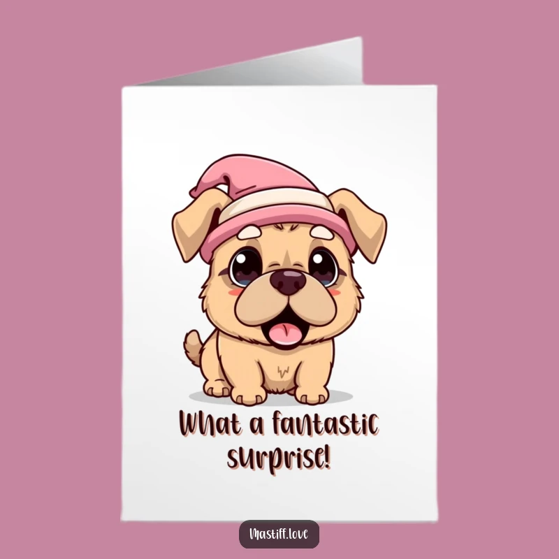 Surprised Mastiff Congrats Card Free Printable: Silly Hat Downloadable!