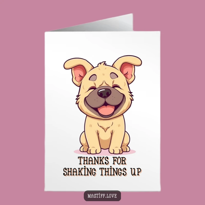 Free Printable Kawaii Mastiff Thank You Card: Funny Dog Ears Downloadable Appreciation!