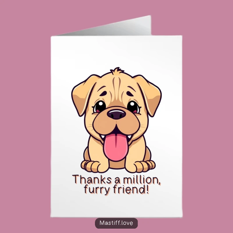 Free Printable Thank You Card: Adorable Kawaii Mastiff Puppy - Whimsical DIY Downloadable Gift