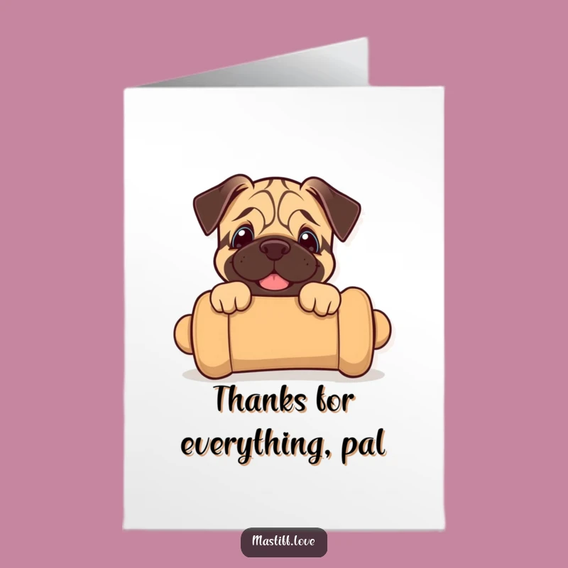 Free Printable Thank You Card: Mastiff Puppy Toy Thanks, DIY Gift