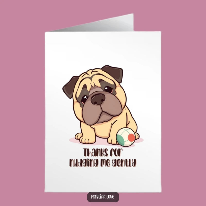 Free Printable Kawaii Mastiff Thank You Card: Funny Jowly Dog Downloadable Appreciation!