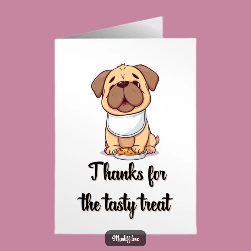 Free Printable Foodie Mastiff Thank You Card - Bibbed Pup Downloadable Thanks