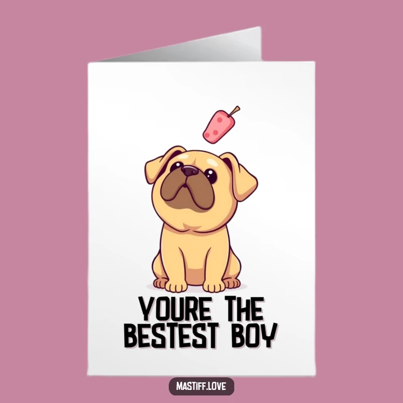 Free Printable Thank You Card: Mastiff Loves Floating Treat - Funny Dog Art