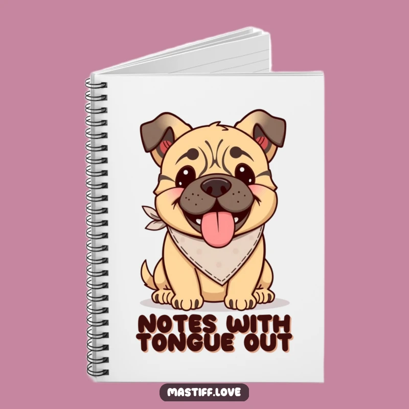 Funny Kawaii Mastiff Bandana Notebook: Tongue Lolling, Perfect for Notes