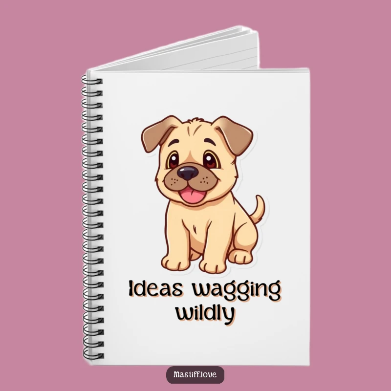 Funny Kawaii Mastiff Puppy Notebook: Floppy Ears Wagging Tail, Perfect for Notes