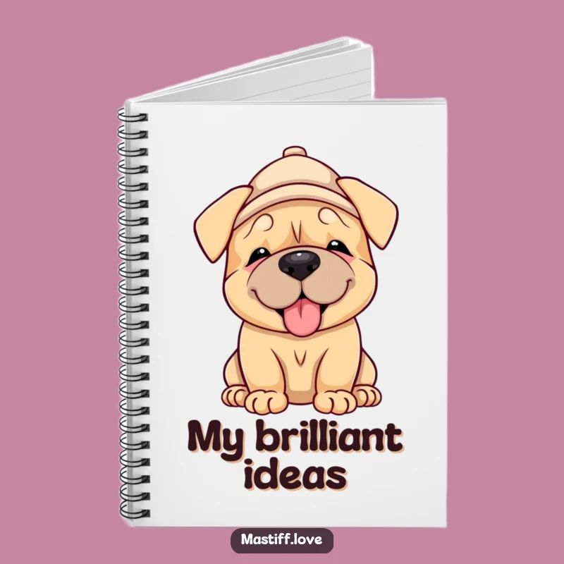 Funny Mastiff Puppy Hat Notebook: Jot Down Ideas With Joy