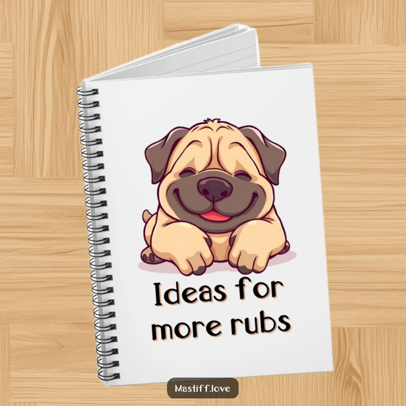 Funny Mastiff Notebook: A cute mastiff mid-roll, begging for belly rubs, perfect for journaling your funny thoughts.