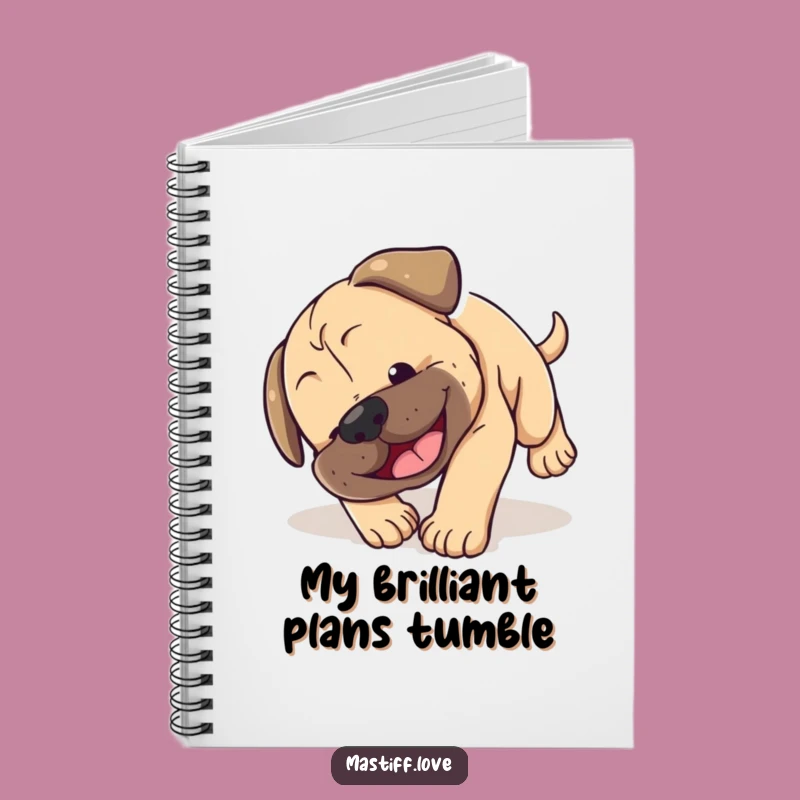 Funny Mastiff Puppy Tumble Notebook - Clumsy Dog Journal Funny Gift
