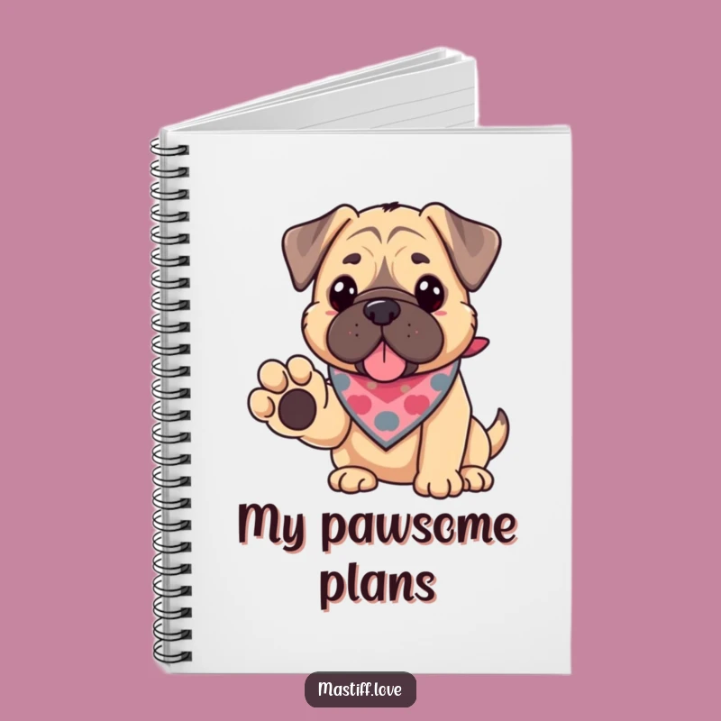 Funny Kawaii Mastiff Paw Notebook: Jot Down Ideas with a Friend