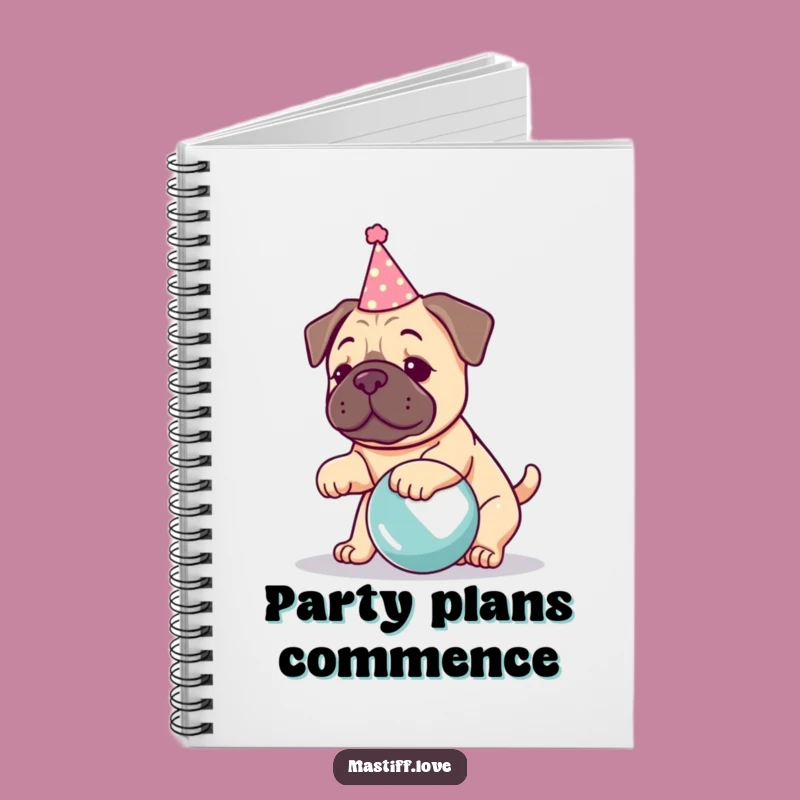Funny Kawaii Mastiff Notebook: Party Pup Plans, Perfect Humorous Gift