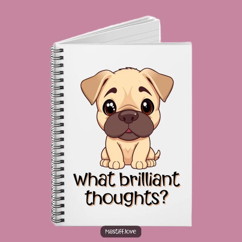 Funny Mastiff Puppy Head Tilt Notebook - Curious Dog Journal Funny Gift