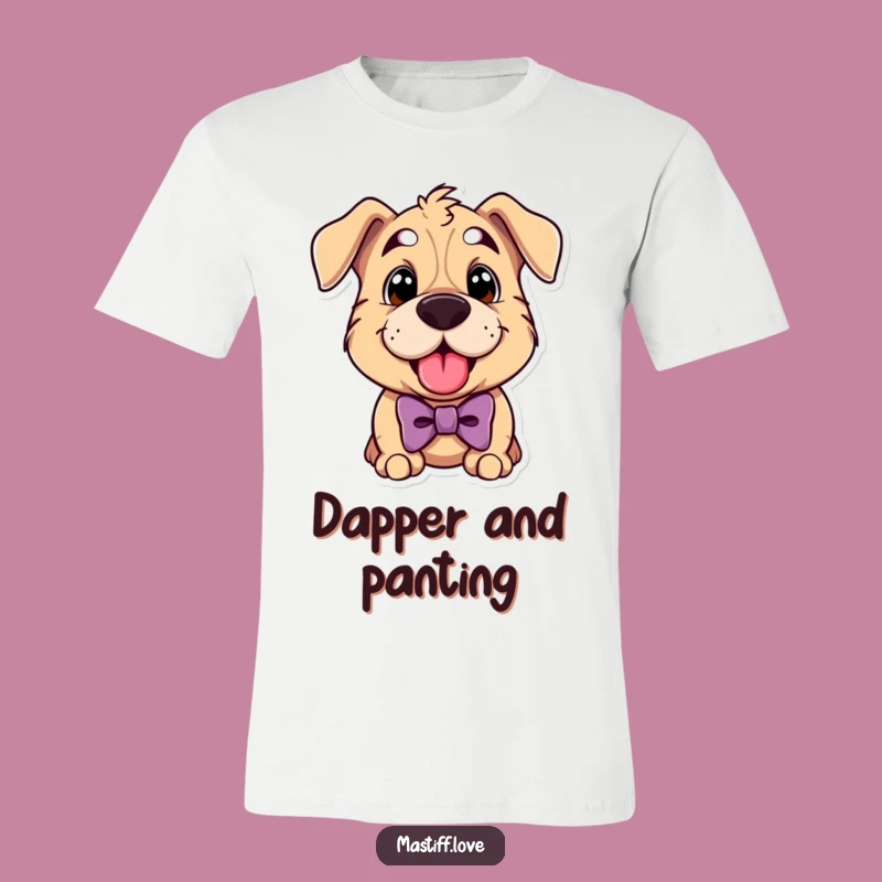Funny Mastiff Bowtie T-Shirt: Dapper Dog Panting Tee, Stylish Pet Gift