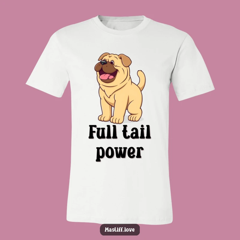 Funny Mastiff Puppy Wagging Tail T-Shirt - Giant Dog Joyful Graphic Tee Gift
