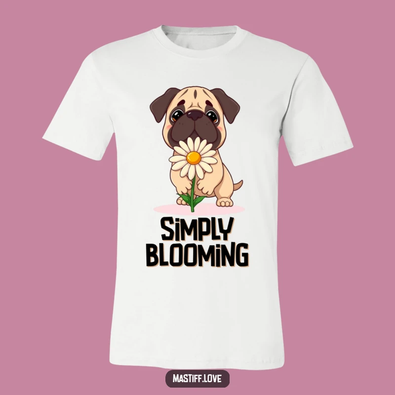 Funny Balancing Mastiff Daisy T-Shirt - Humorous Floral Dog Apparel