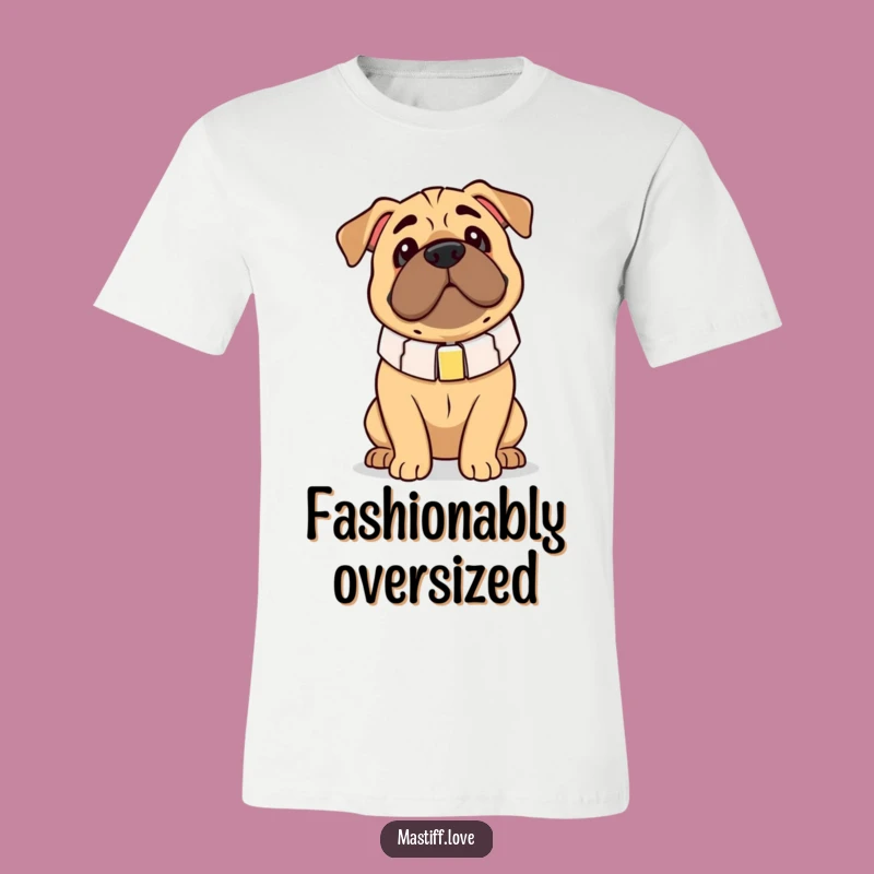 Funny Clumsy Mastiff Oversized Collar T-Shirt - Humorous Dog Apparel