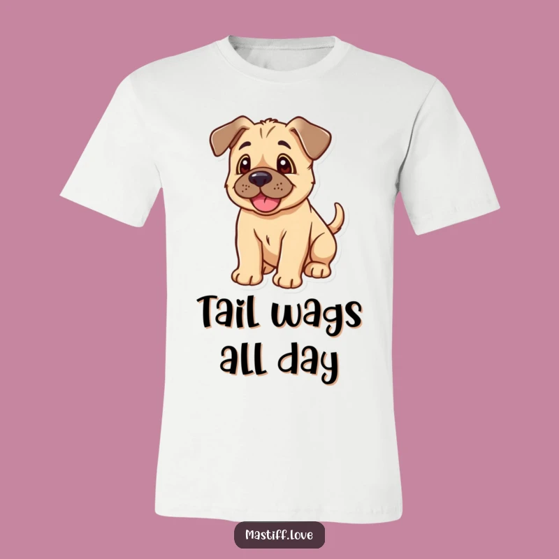 Funny Kawaii Mastiff Puppy T-Shirt: Floppy Ears Wagging Tail, Hilarious Dog Lover Apparel