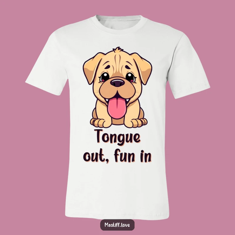 Funny Kawaii Mastiff Puppy T-Shirt: Joyful Panting Pup, Hilarious Dog Lover Tee