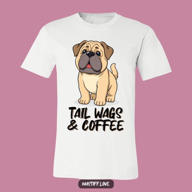 Funny Mastiff Pup T-Shirt - Droopy Ears, Wagging Tail - Cute Gift