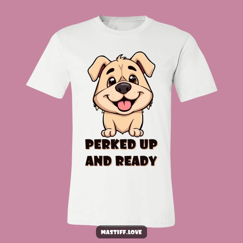 Funny Mastiff T-Shirt: Excited Ears Smile Design, Hilarious Dog Tee, Gift