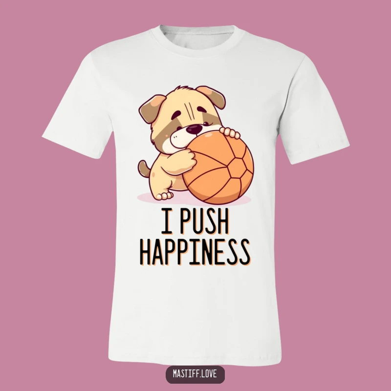 Funny Mastiff T-Shirt: Playful Dog Nudging Ball Tee, Adorable Pet Gift