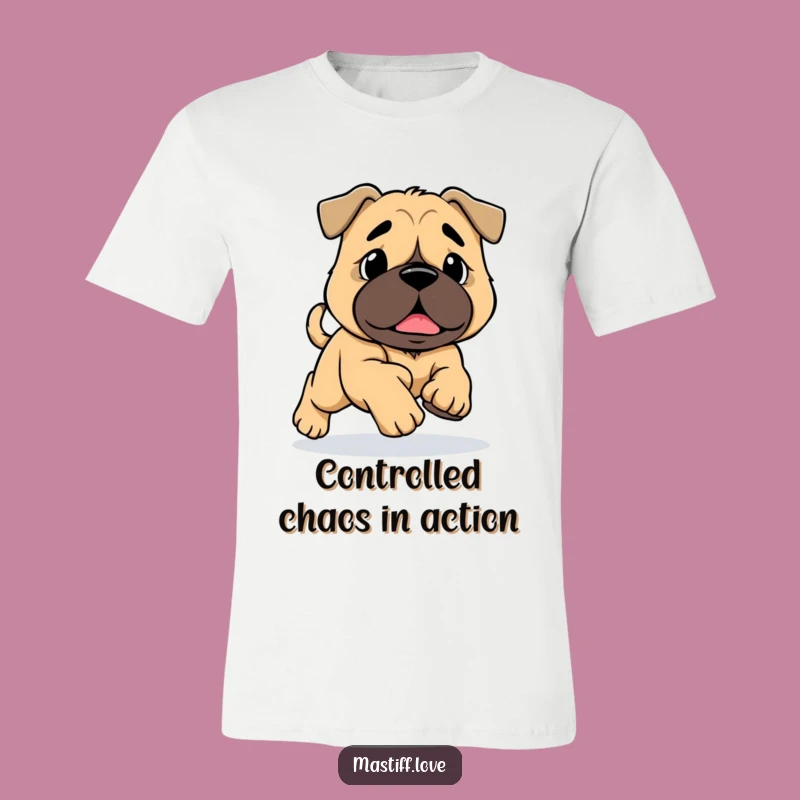 Funny Mastiff Tripping T-Shirt: Comical Big Paw Dog Running Tee Gift