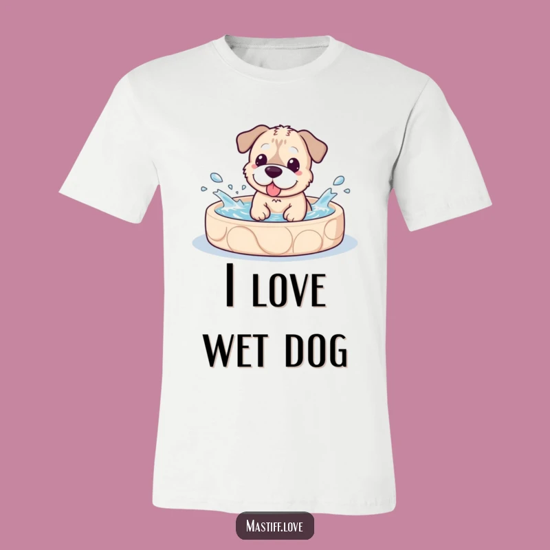 Funny Kawaii Mastiff Pool Splash T-Shirt, Cute Dog Apparel Gift