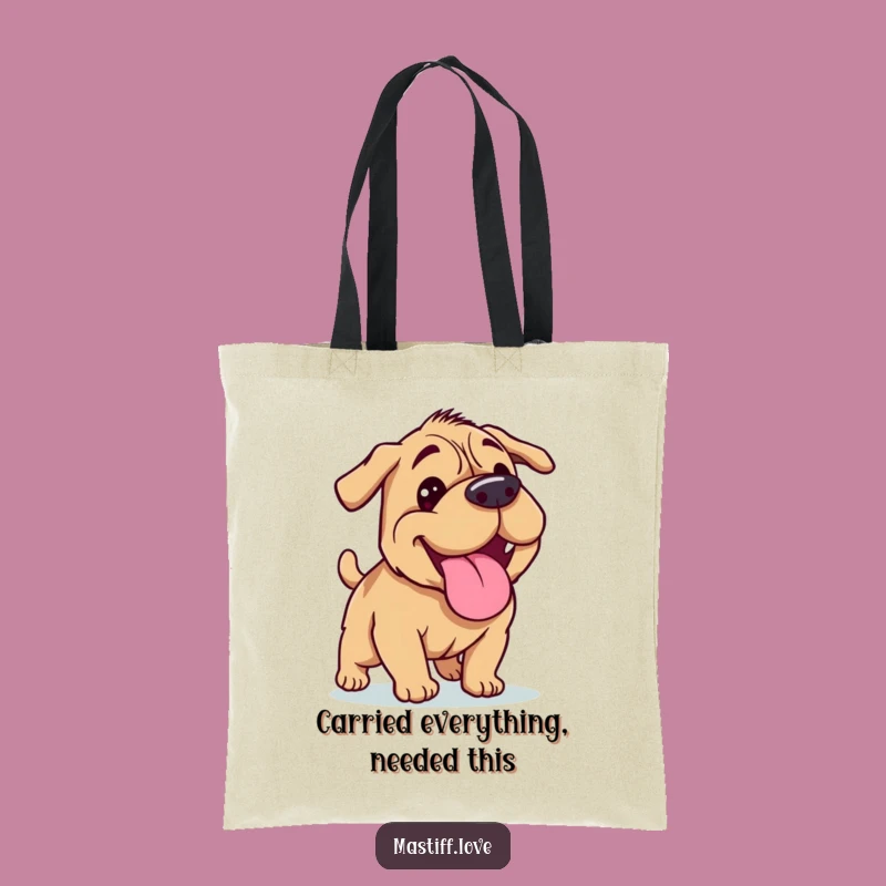 Funny Mastiff Post-Run Tote Bag - Tongue Out Dog Lover Funny Gift