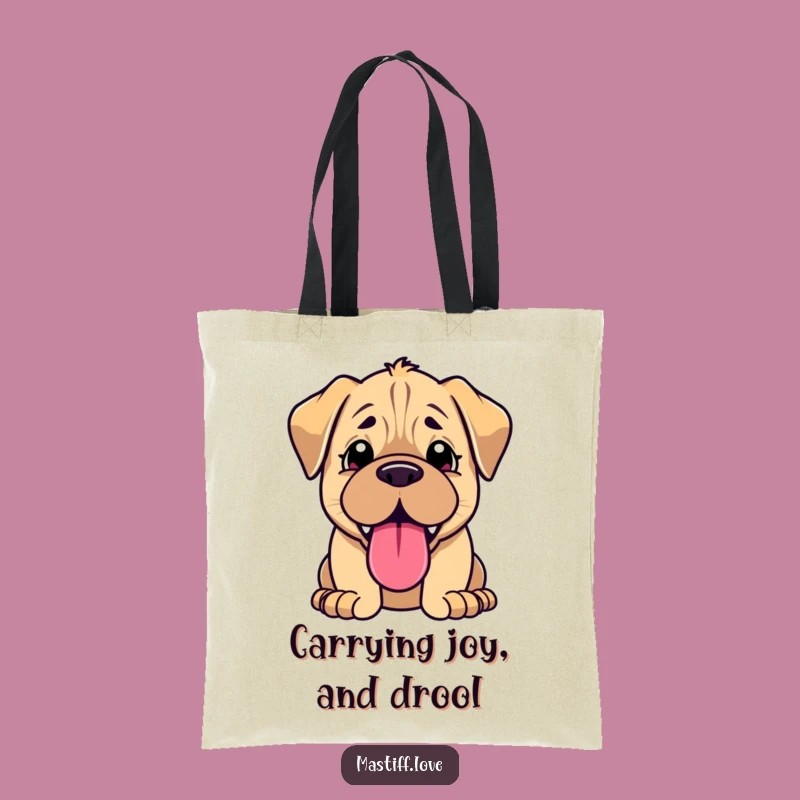 Funny Kawaii Mastiff Tote Bag: Joyful Puppy Art, Perfect Humorous Accessory